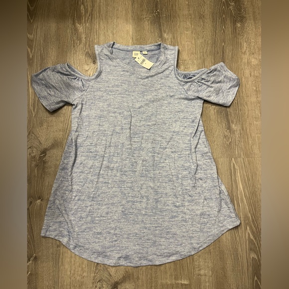 GAP Tops - Women's Gap Maternity Blue Top with Cut Out Shoulders- Size S- NWT